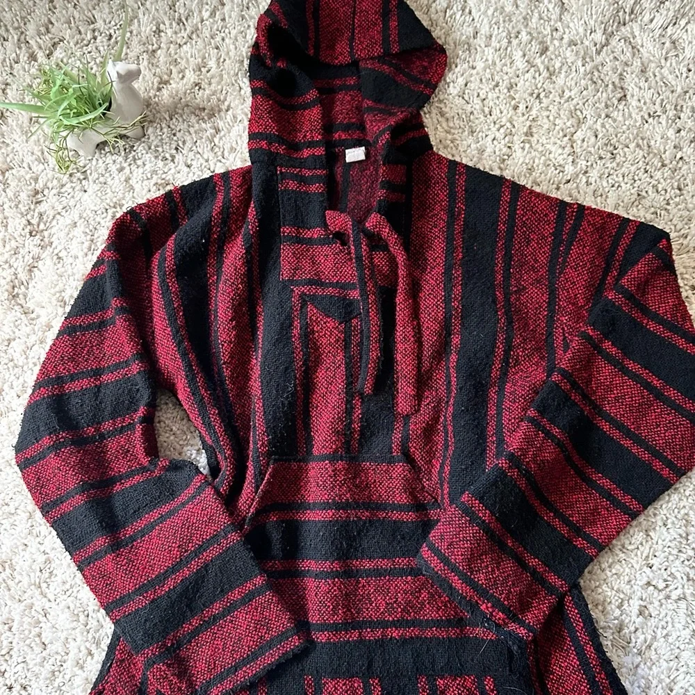 Men’s Molina hippie XL, tribal, knitted, black, red Indiebohemian long h… - Picture 1 of 4